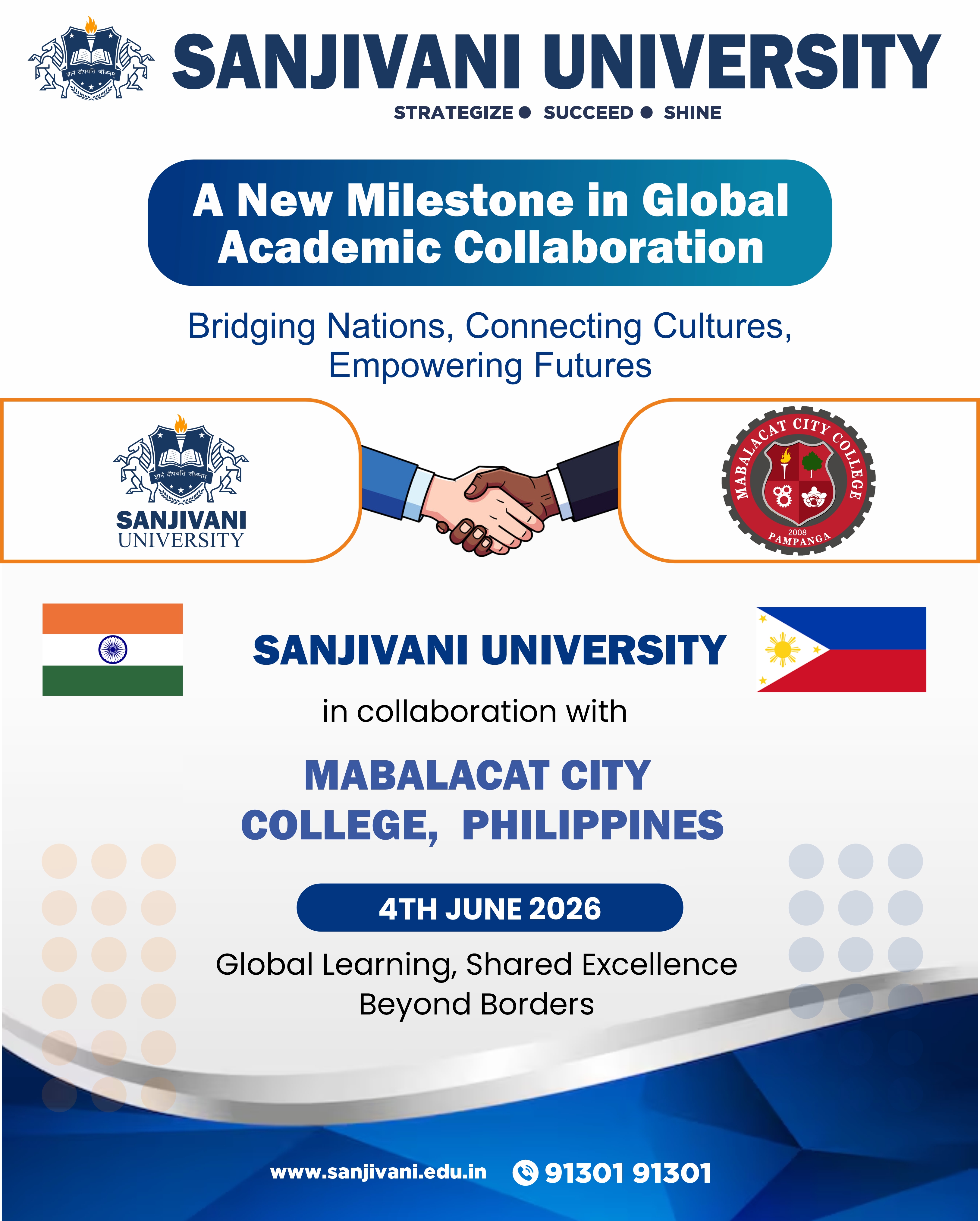 SANJIVANI UNIVERSITY MoU with MABALACAT CITY COLLEGE, PHILIPPINES